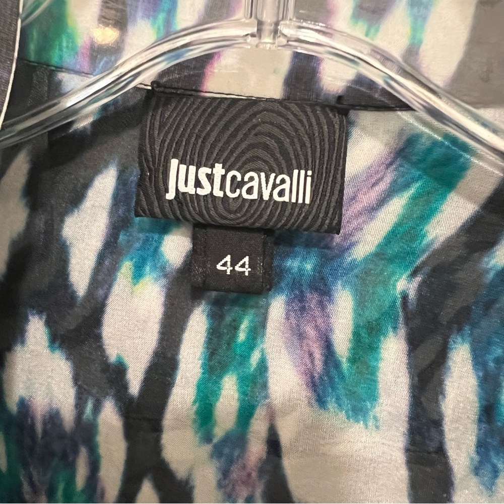Roberto Cavalli 44 Multicolor Patterned Blouse wi… - image 4